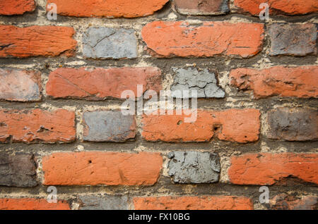Detail of colorful brickawall texture, horizontal shot. Stock Photo