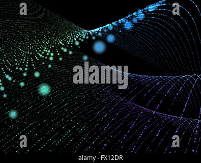 Abstract digital background glowing particles in space Stock Photo