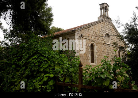 Exterior of the Armenian Church of St. Grigor the Illuminator at the German Colony or HaMoshava neighborhood in West Jerusalem Israel Stock Photo