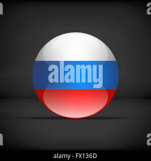Round Russian flag Stock Vector