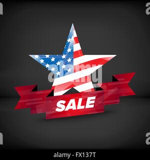 USA flag in a star Stock Vector