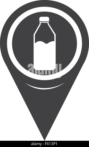 Map Pointer  Bottle Icon Stock Vector