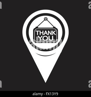 Map Pointer Thank You Icon Stock Vector