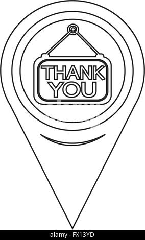 Map Pointer Thank You Icon Stock Vector