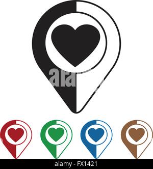Map Pointer heart icon Stock Vector Image & Art - Alamy