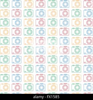 camera pattern background Stock Vector