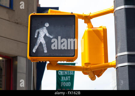 Pedestrian crossing sign, Manhattan, New York City, United States of America. Stock Photo