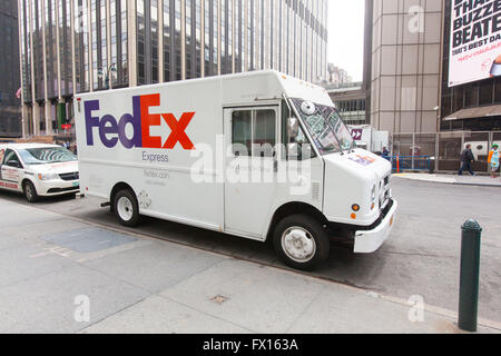 Fed Ex delivery truck , Manhattan, New York City, United States of America. Stock Photo