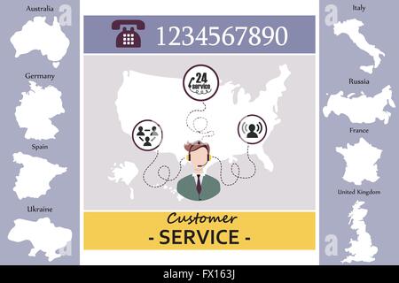 Advice Centre online customer service Stock Vector