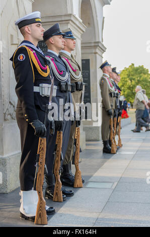 Guard of Honour at Tomb of Unknown Soldier, Warsaw, Poland Stock Photo