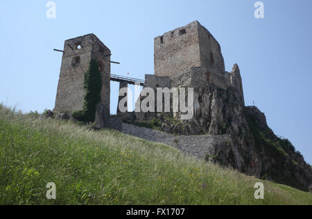 Ruins of the Csesznek castle-fortress in Hungary Stock Photo