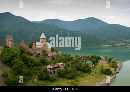 Ananuri  is a castle complex on the Aragvi River in Georgia, about 45 miles from Tbilisi. Stock Photo