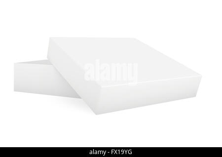 Blank paper cardboard. Box template standing on white background Stock Photo