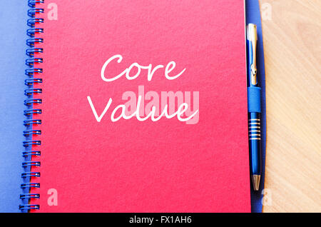 Core value text concept write on notebook Stock Photo