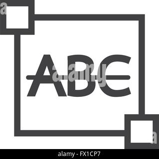 Strikethrough Text edit letter icon Stock Vector