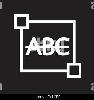 Strikethrough Text edit letter icon Stock Vector