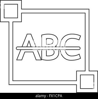 Strikethrough Text edit letter icon Stock Vector