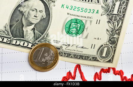 Dollars drawn chart. Business concept. Toned image Stock Photo