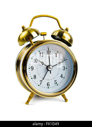 alarm clock retro style isolated on white Stock Photo