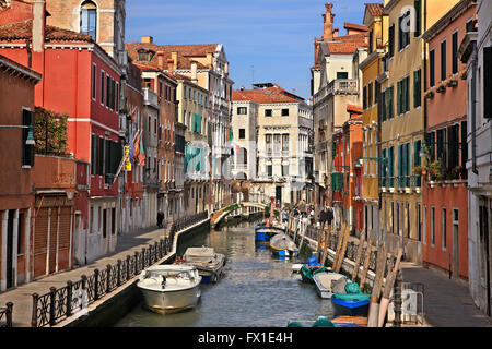 Canal at Sestiere ('district') di Santa Croce, Venice, Veneto, Italy Stock Photo
