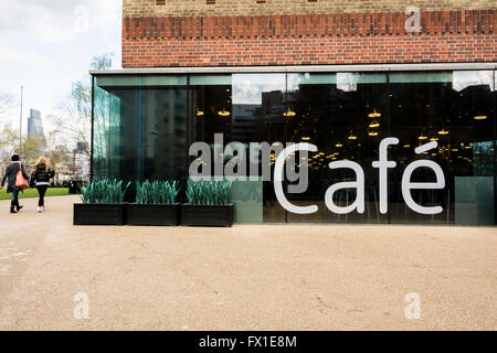 Exterior of the Tate Modern Cafe on Bankside in central London, UK Stock Photo