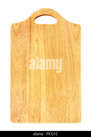 brown wooden cutting board, isolated on white background Stock Photo