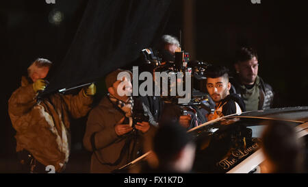 Zayn Malik Seen Filming His New Music Video In Manchester  Featuring: Zayn Malik Where: Manchester, United Kingdom When: 09 Mar 2016 Stock Photo