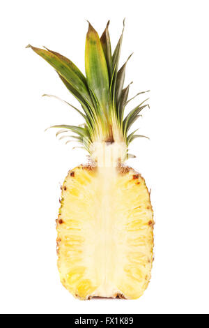 half of fresh pineapple, isolated on white background Stock Photo