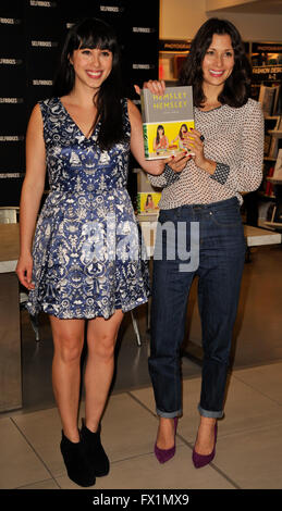 Jasmine and Melissa Hemsley sign copies of their new book at Selfridges Oxford Street London. Jasmine and Melissa Hemsley  Featuring: Melissa Hemsley, Jasmine Hemsley Where: London, United Kingdom When: 09 Mar 2016 Stock Photo