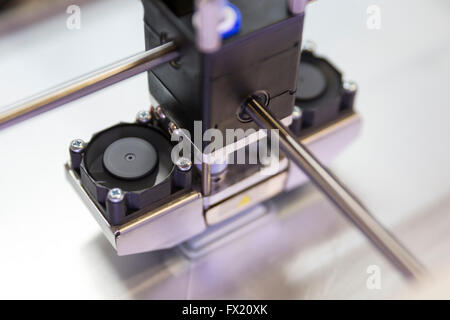 A process of 3D printing an element with a 3d printer. Stock Photo