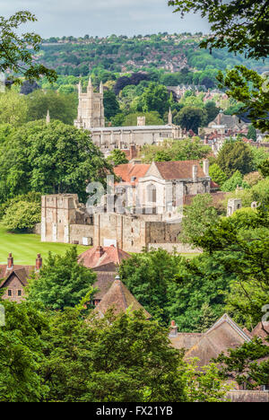 Distant view at Hospital of St Cross in Winchester, Hampshire, England Stock Photo