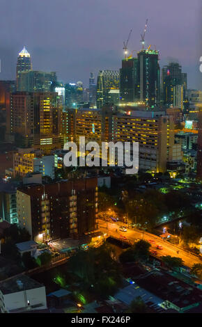 Residential districts of Bangkok at night Stock Photo