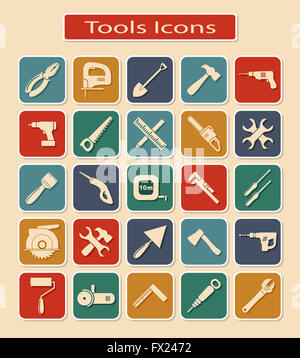 Set of Tools Icons Stock Photo