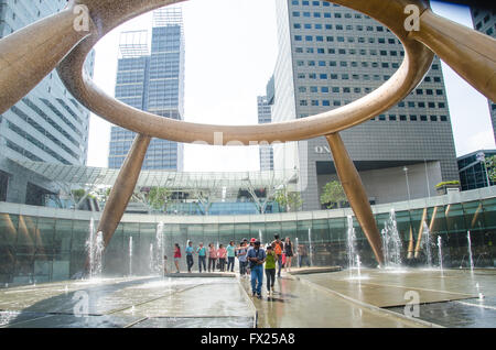 Singapore ,April 3 -2016 unidentified of tourist visit rich fountain at Suntec famous place for travel in   Singapore  April,  2 Stock Photo