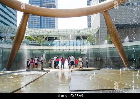 Singapore ,April 3 -2016 unidentified of tourist visit rich fountain at Suntec famous place for travel in   Singapore  April,  , Stock Photo