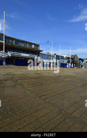 Putney riverfront boathouses, West London, United Kingdom Stock Photo