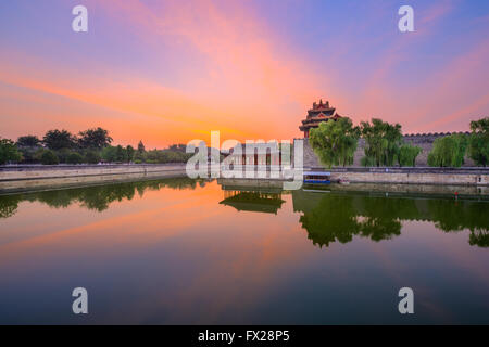 Beijing, China forbidden city outer moat Stock Photo