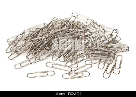 Paper clips isolated on a white background
