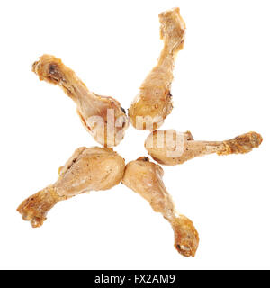 Fried chicken legs isolated on a white background Stock Photo