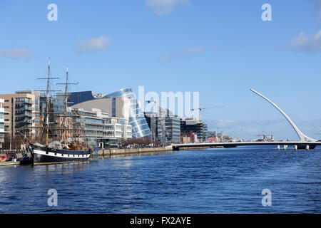 The River Liffey, North Wall Quay, Dublin, Ireland -1 Stock Photo