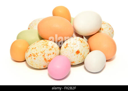 Colourful easter eggs isolated on a white background Stock Photo