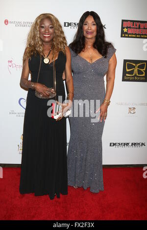 Style Hollywood Oscar Viewing Party 2016 at the Hollywood Museum - Arrivals  Featuring: Anita Pointer, Bonnie Pointer Where: Los Angeles, California, United States When: 28 Feb 2016 Stock Photo