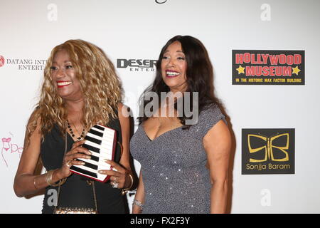 Style Hollywood Oscar Viewing Party 2016 at the Hollywood Museum - Arrivals  Featuring: Anita Pointer, Bonnie Pointer Where: Los Angeles, California, United States When: 28 Feb 2016 Stock Photo