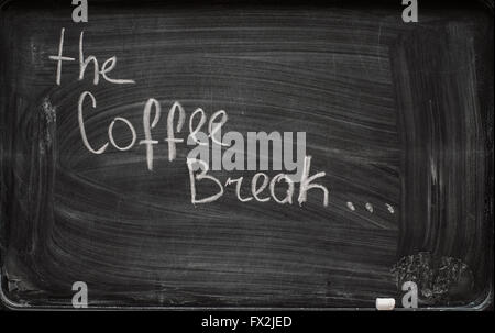 writing 'coffee break' on blackboard Stock Photo