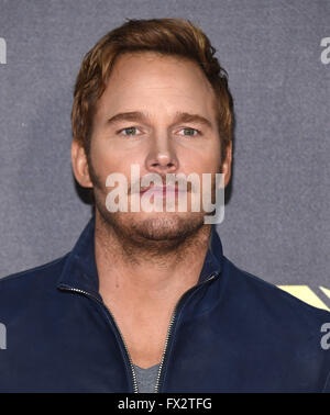 Burbank, California, USA. 9th Apr, 2016. Chris Pratt arrives for the Mtv Movie Awards 2016 on the Warner Brothers Studio Lot. Credit:  Lisa O'Connor/ZUMA Wire/Alamy Live News Stock Photo