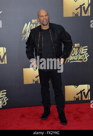 Burbank, California, USA. 9th April, 2016. Common at the 2016 MTV Movie Awards at Warner Bros Studios.  Credit:  Sarah Stewart/Alamy Live News Stock Photo