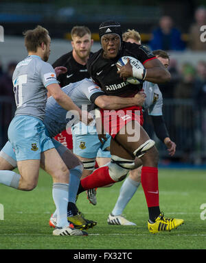 London, UK. 9th April, 2016.Maro Itoje of Saracens in the European Rugby Champions Cup quarter final match between Saracens and Northampton Saints at Allianz Park on April 9, 2016 in London UK. Credit:  Gary Mitchell/Alamy Live News Stock Photo