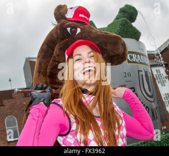 Ladies Day at the 2016 Aintree Grand National, Merseyside, UK.  In previous years attendee’s outfits have got attention for all wrong reasons, officials at the Grand National urged this year's racegoers to 'smarten up' to make the event more aspirational. Stock Photo