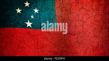Cracked Samoa flag Stock Photo - Alamy
