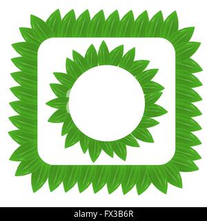 Two  Green Leaves Frames Stock Vector